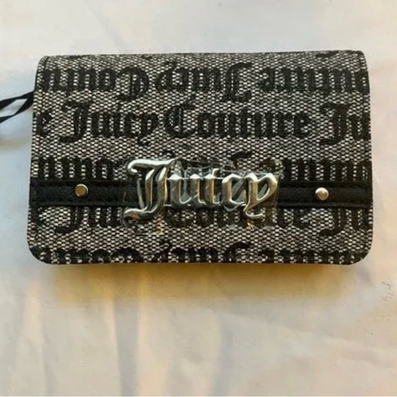 Juicy Couture Handbags - Juicy Couture Monogram Black and Gray Card Holder EUC